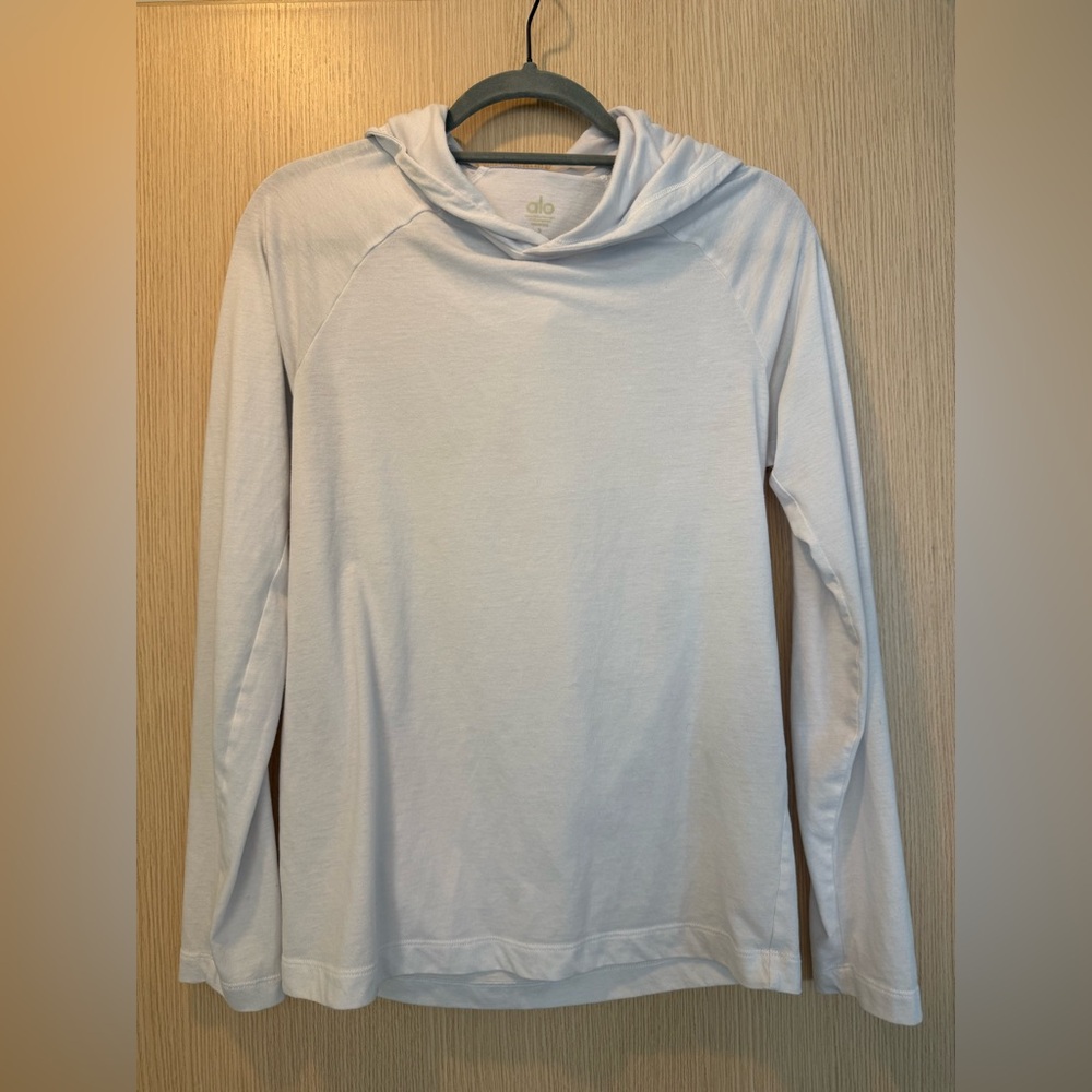 Alo Core Hooded Runner Shirt - White - Size Small